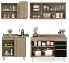Armário de Cozinha Modulado de Canto Direito 4 Peças CP38 Balcão com T