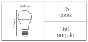 Lâmpada A60 Rgb 7W 360° Bivolt | Opus Lp 80082