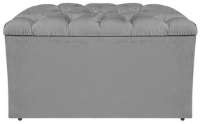Calçadeira Estofada Liverpool 90 cm Solteiro Suede Cinza - ADJ Decor