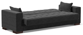 Sofá Cama Casal 3 Lugares 210cm Lisboa Suede  D03 - D'Rossi - Preto