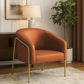 Poltrona Sala Industrial Alta Dourado Stella Sintético PU D03 - D'Rossi - Nozes