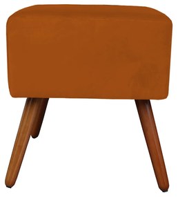 Puff Decorativo Quadrado Malu com Pés Palito Suede Telha