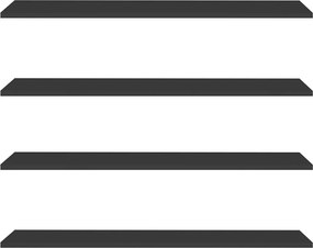 Prateleira Madeira Flutuante Multiuso Kit 4 91x20 Luara L06 - D'Rossi - Preto