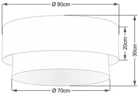 Plafon Para Quarto Cilíndrico SQ-3065 Cúpula Cor Preto Linho Bege
