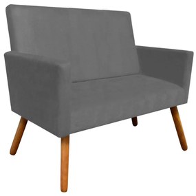 Namoradeira Nina Suede Pés Palito Castanho D'Rossi - Grafite