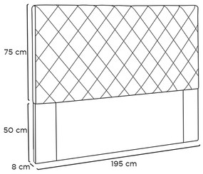 Cabeceira Cama Box Casal King 195cm Esmeralda Veludo Bege - Sheep Estofados - Bege