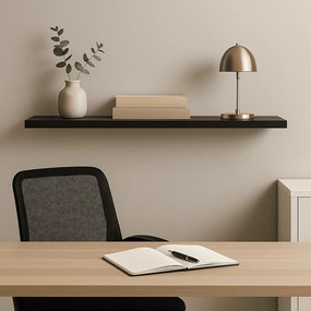 Prateleira Madeira Flutuante Multiuso 91x20 Luara L06 - D'Rossi - Preto