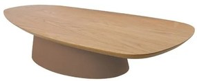 Mesa de Centro Omega Baixa Tampo Louro Freijo Base Recouro Caramelo 138 cm - 68861 Sun House