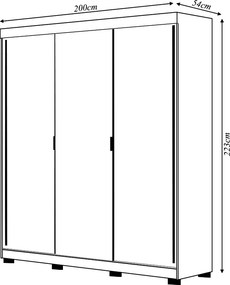Guarda Roupa Casal Heros 3 Portas de Correr Dupla Face com Gavetas MDF Branco/Terracota G98 - Gran Belo