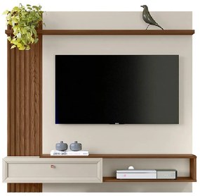 Painel Home Suspenso Quito para Tv até 55 Freijó/Off White G77 - Gran Belo