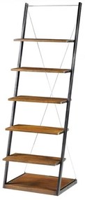 Estante Escada Queens Rustic Brown Estrutura em Aco Grafite 140cm - 38313 Sun House