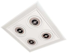 Embutido Premium Pro 42X42X05Cm 04Xpar30 Led 36,8W Bivolt | Usina 1925... (PT - Preto Texturizado, 3000k)
