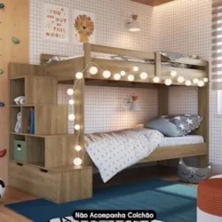 Beliche Infantil Com Escada Nichos e Gavetas Infix C06 Aveiro - Mpozen
