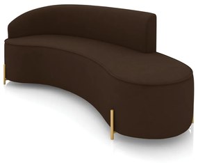 Sofá 4 Lugares Orgânico 220cm Pé Dourado Morgan Suede D03 - D'Rossi - Marrom