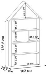 Estante Casinha Infantil Organizadora 4 Prateleiras Candy L03 Branco -