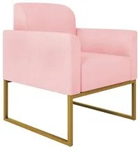 Kit Namoradeira e 1 Poltrona Decorativa Base Industrial Dourada Maress