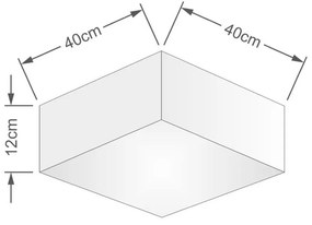 Plafon Quadrado Md-3050 Cúpula em Tecido 12/40x40cm Café - Bivolt