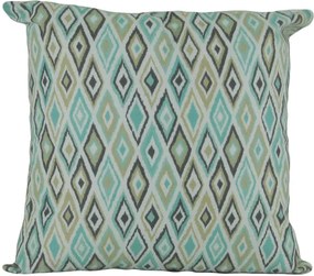 Capa almofada LYON Veludo estampado Losangos Turquesa 43x43cm