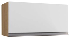 Armário Cozinha Aéreo Geladeira 60cm Basculante Leticia A01 - D'Rossi - Amendoa e Branco