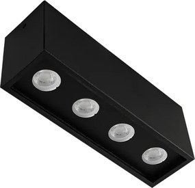 Plafon De Sobrepor Alumínio 19,5x5,5cm Piccolo - PRETO