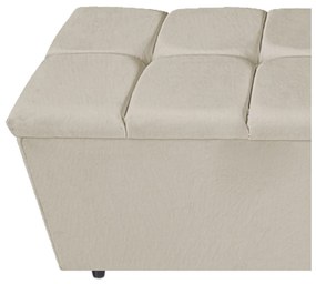 Calçadeira Estofada Manchester 160 cm Queen Size Suede Bege - ADJ Decor