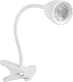 Luminaria De Mesa Led Abs Com Garra 4W 3000K Focus - BRANCO