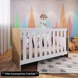 Berço Americano 3 em 1 Certificado Inmetro Aconchego LA004 Nogal/Branc