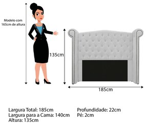 Kit Cabeceira e Calçadeira Veneza 140 cm Casal Corano Branco - ADJ Decor