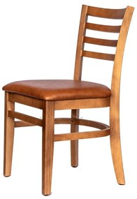Cadeira Largo - Verniz Natural - Tecido New Kouro Ocre