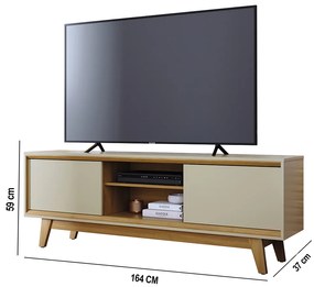 Rack TV 65 Pol 164cm Bancada para Sala Mylan Cumaru/Opala M20 - D'Rossi