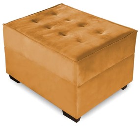 Puff Decorativo Coímbra 60x80 Suede Mostarda