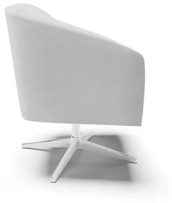 Poltrona Decorativa Giratória Cromada Stella Linho D03 - D'Rossi - A05 Cinza