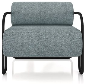 Poltrona Sala de Estar Industrial Preto Ameli Bouclê K01 - D'Rossi - Azul