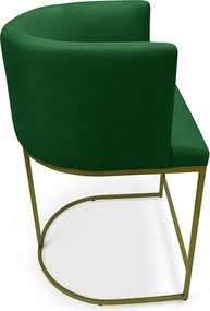 Banqueta Paola Suede Verde Base Industrial Dourada - D'Rossi