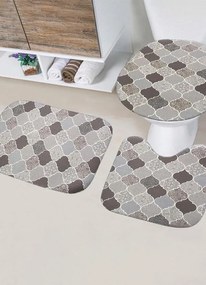 Jogo de Banheiro Estampado Tapetes Junior Bege
