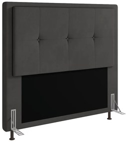 Cabeceira Ametista Para Cama Box Casal 140 cm Suede - D'Rossi - Grafite