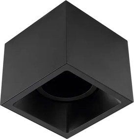 Plafon Sobrepor Aluminio Preto 16,4Cm