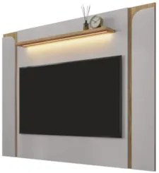 Painel Para TV Suspenso 75 Pol 180cm Marina Off/Cinamomo B02 - Mpozena