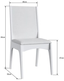 Conjunto 2 Cadeiras Mdf Estofada Envelopada Corino - Branca