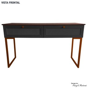 Aparador com Pé de Ferro Iron 136cm Imbuia/Preto/Cobre - Vizzato - Preto