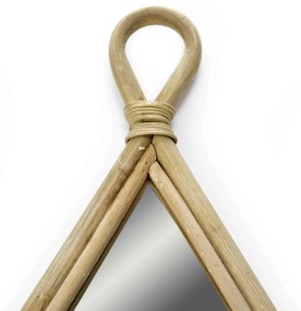 Espelho Decorativo Gota Em Rattan Madeira Oval 75x40 Cm - D'Rossi