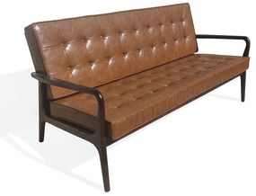 Sofá Anos 50 Madeira Maciça Imbuia Pintura Natural Design Retrô