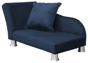 Divã Cama Pet Luxo para Cães E Gatos Elegante Confortável Suede Azul Marinho
