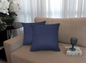 Kit 2 Almofadas Decorativas 50x50 Tecido Suede Azul Marinho