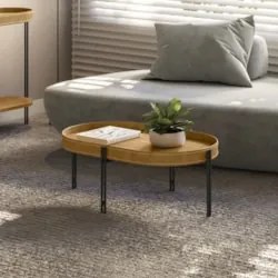 Mesa de Centro Para Sala Estilo Industrial Ville Caramelo L06 - Mpozen