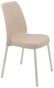 Cadeira Tramontina Vanda Areia Empilhável em Polipropileno e Pernas de Alumínio