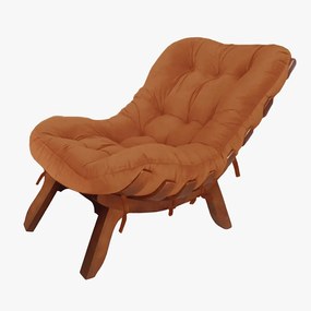 Poltrona Decorativa Costela Veludo Terracota
