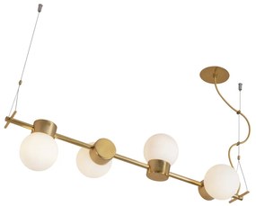 Pendente Sonata 23X84X25Cm 4Xg9 Aluminio E Globo Ø12Cm | Usina 16950/4 (BT - Branco Texturizado, FOSCO)