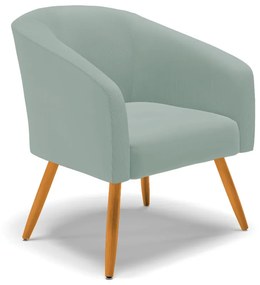 Poltrona Decorativa Pé Palito Castanho Stella Cotelê Int/Veludo D03 - D'Rossi - Menta