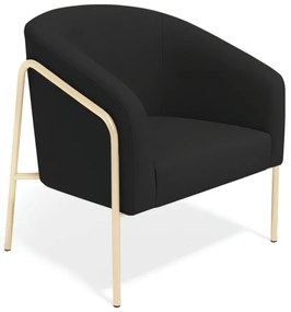 Poltrona Sala Industrial Alta Champanhe Stella Suede D03 - D'Rossi - Preto